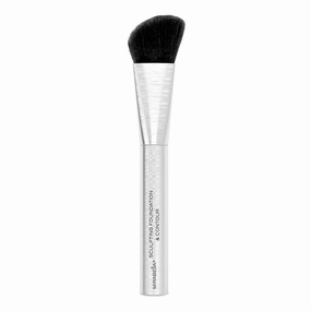 Mirabella Sculpting Contour & Foundation Brush, Premium Professional Makeup Brush Collection, Cruelty-Free Synthetic Bristle Brush, Hand-Sculpted Brushed Aluminum Handle Blending Brush for Makeup