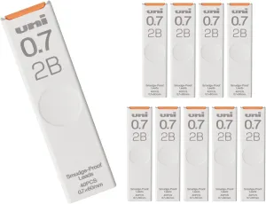 Mitsubishi Pencil Uni Mechanical Pencil Leads, 0.7 2B, 10 Count Hako ULS07402B