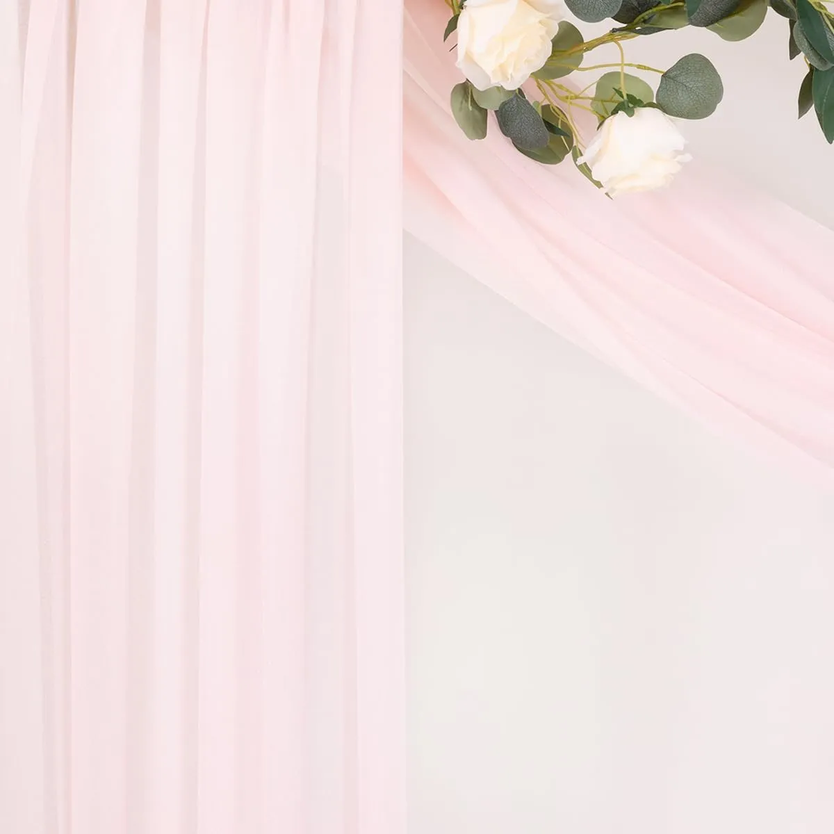 MLMC Blush Pink Wedding Arch Draping Fabric 2 Panels 29" x 6.6 Yards Extra Long Gauze Drapery Sheer Backdrop Curtains 20ft Outdoor Drapery Panels for Wedding Ceremony Party Ceiling Decoration