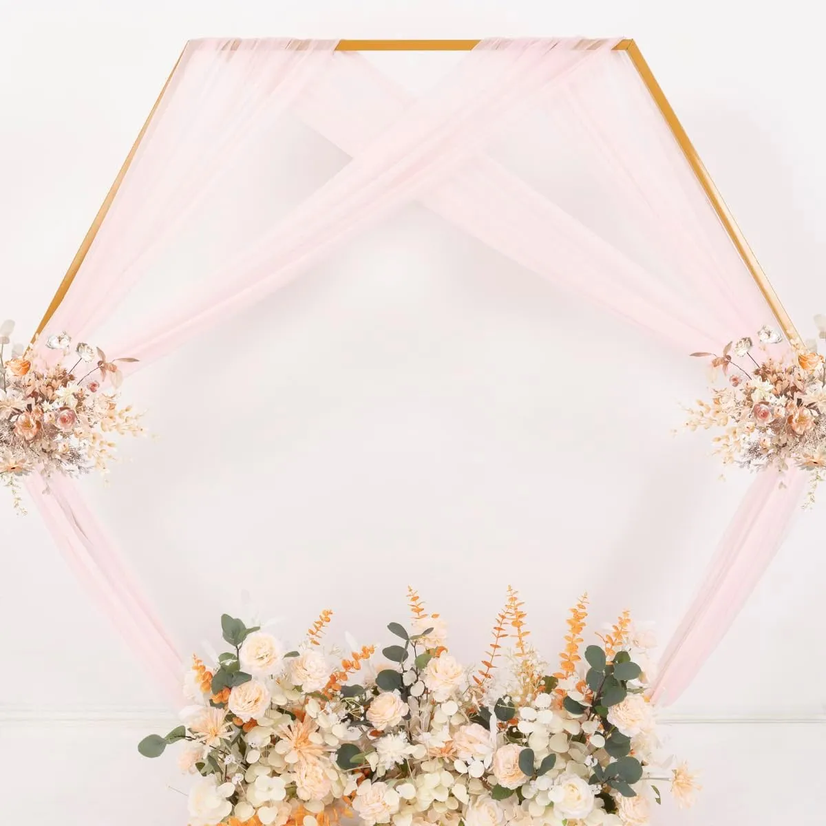 MLMC Blush Pink Wedding Arch Draping Fabric 2 Panels 29" x 6.6 Yards Extra Long Gauze Drapery Sheer Backdrop Curtains 20ft Outdoor Drapery Panels for Wedding Ceremony Party Ceiling Decoration