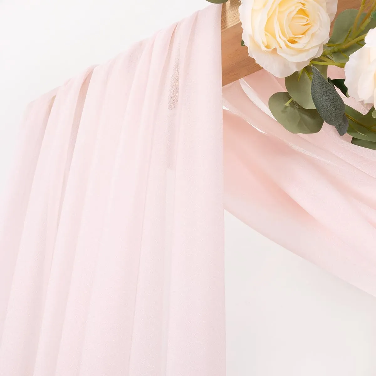 MLMC Blush Pink Wedding Arch Draping Fabric 2 Panels 29" x 6.6 Yards Extra Long Gauze Drapery Sheer Backdrop Curtains 20ft Outdoor Drapery Panels for Wedding Ceremony Party Ceiling Decoration