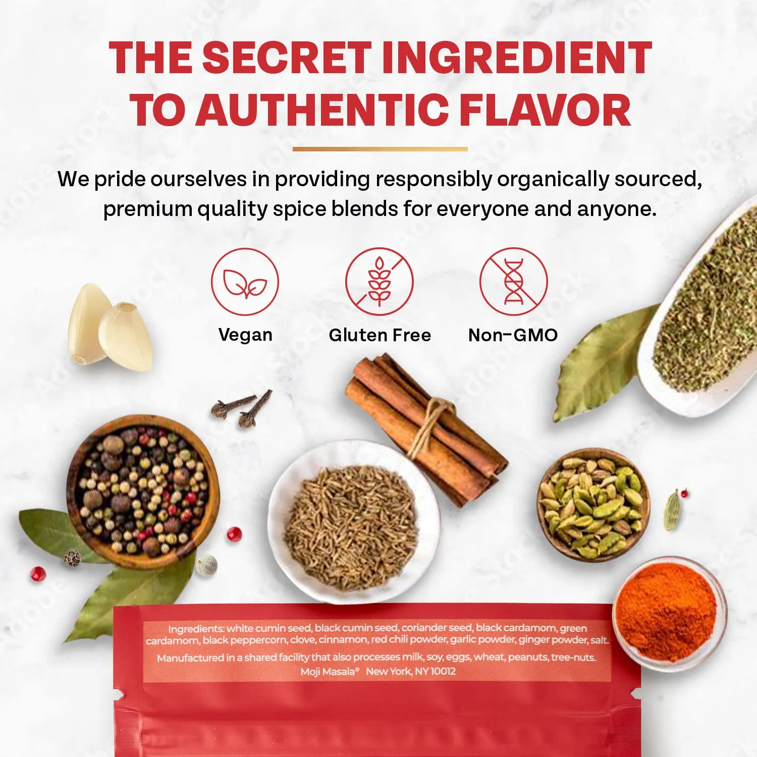 moji masala Indian Spice Kits – Tandoori Chicken Masala Spice Blends - Spice Mix for Authentic Indian Food at Home and Indian Seasoning Sets – 2-Packs Serve 8-10