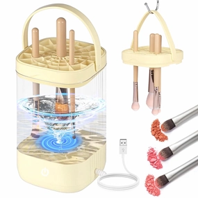 moneyday Electric Makeup Brush Cleaner Machine 7000RPM Automatic Makeup Brush Cleaner Portable USB Cosmetic Brushes Cleaner Tool for All Size Beauty Makeup Brush Set, Contour, Eyeshadow, Blush Brush