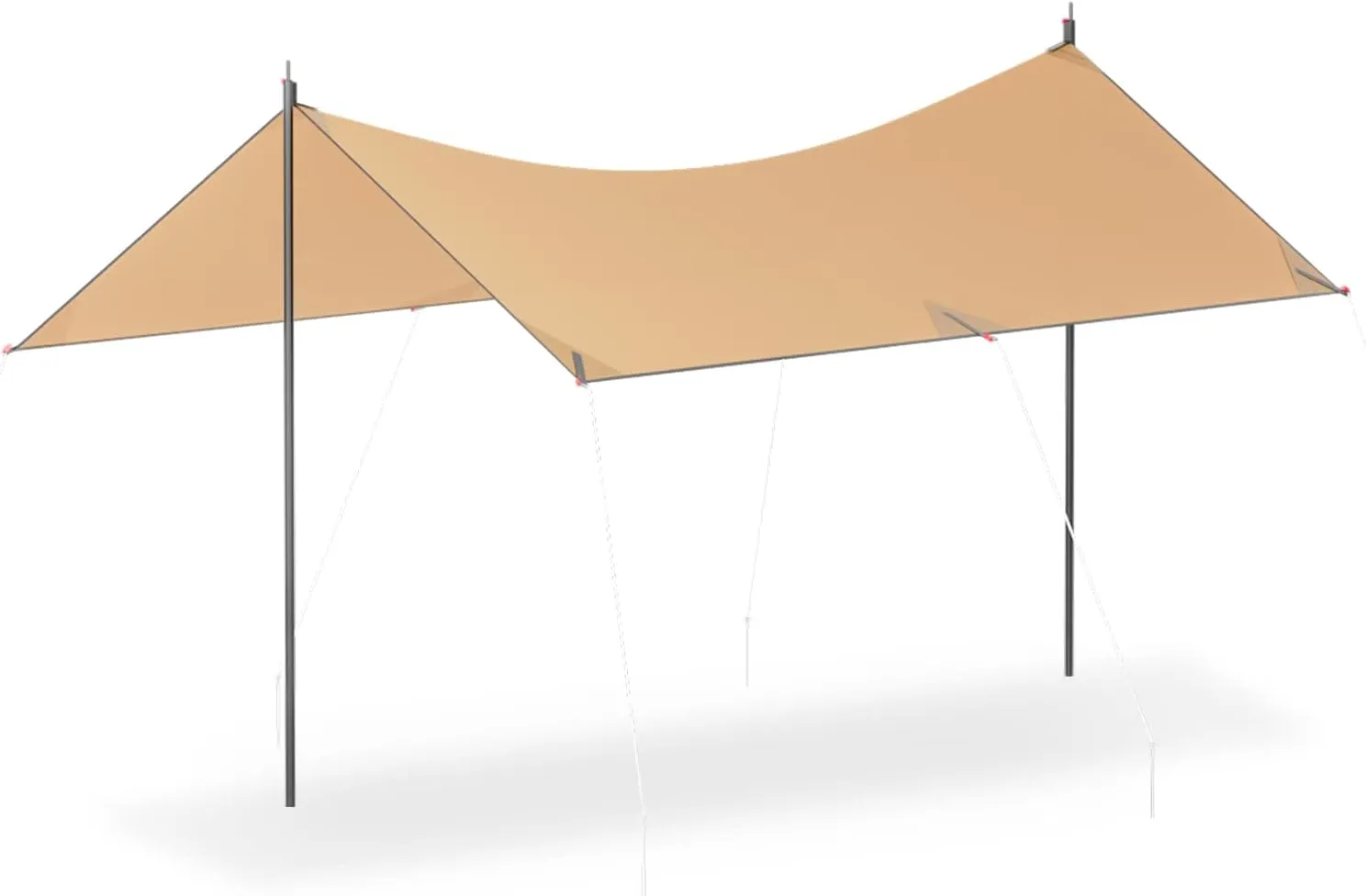 MoNiBloom Camping Tent Tarps Waterproof Portable 13 FT Ripstop DurableTarp for 10 Person Multifunctional Outdoor Camping Traveling Awning Backpacking Tarp Shelter for Hiking, Cream