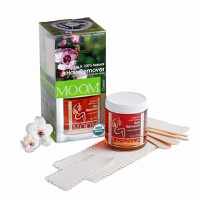 MOOM Organic Sugar Wax Hair Removal Kits for Sensitive Skin with Tea Tree Oil and Lavender; Men’s Aloe Vera Wax; Plus Essential Oil Foot Spa Cream for Soft, Smooth Feet and Dry Skin Relief.