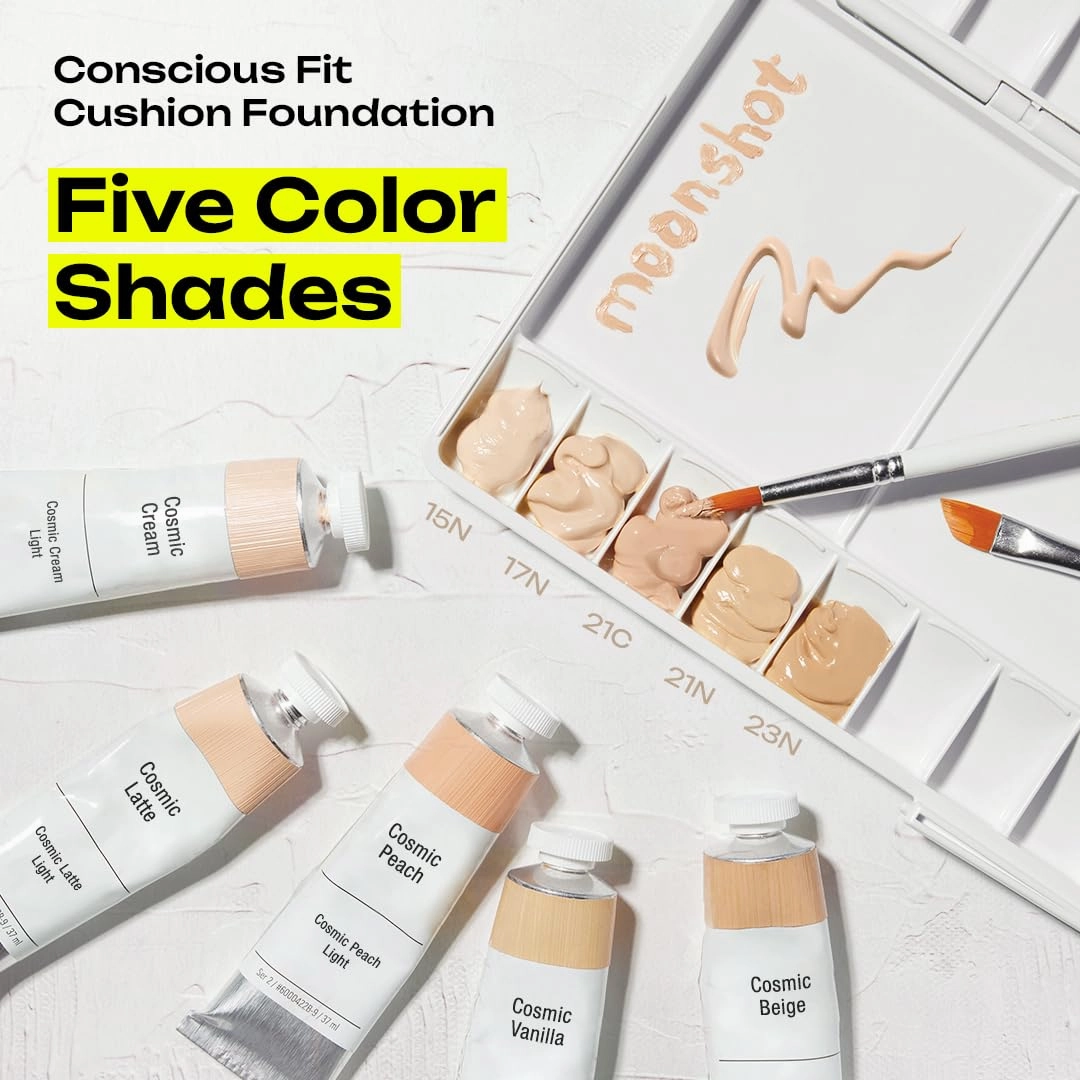 MOONSHOT KOREA Conscious Fit Cushion Foundation 21C Cosmic Peach   (refill) SET (Cosmic Peach, 21C)