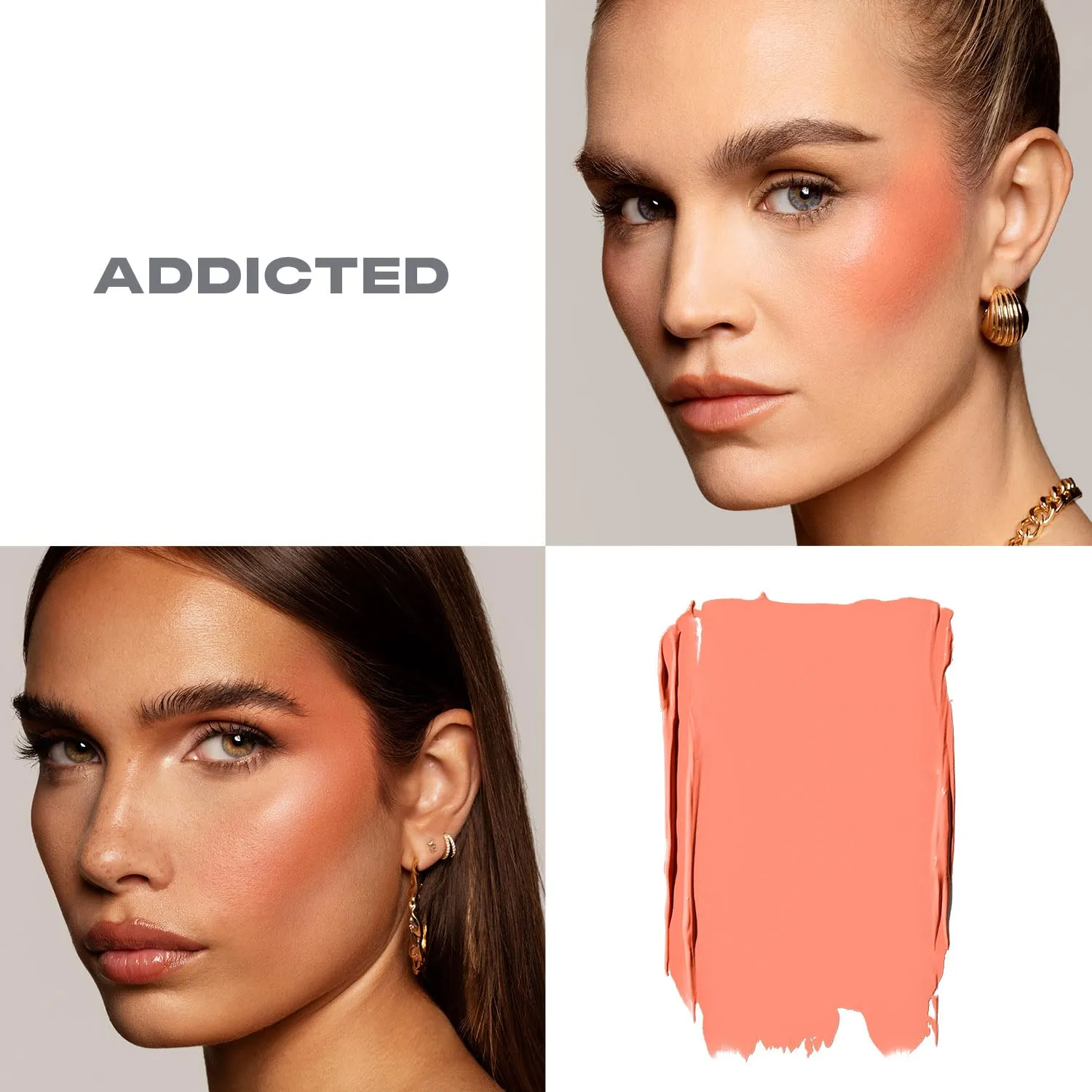 Morphe Huephoric Rush 3-in-1 Silk Cream Blush - Cream-to-Matte Buildable Blush for Cheeks - Primes, Hydrates & Blurs Skin for a Supple-Matte Finish - Addicted (0.28 Ounce)