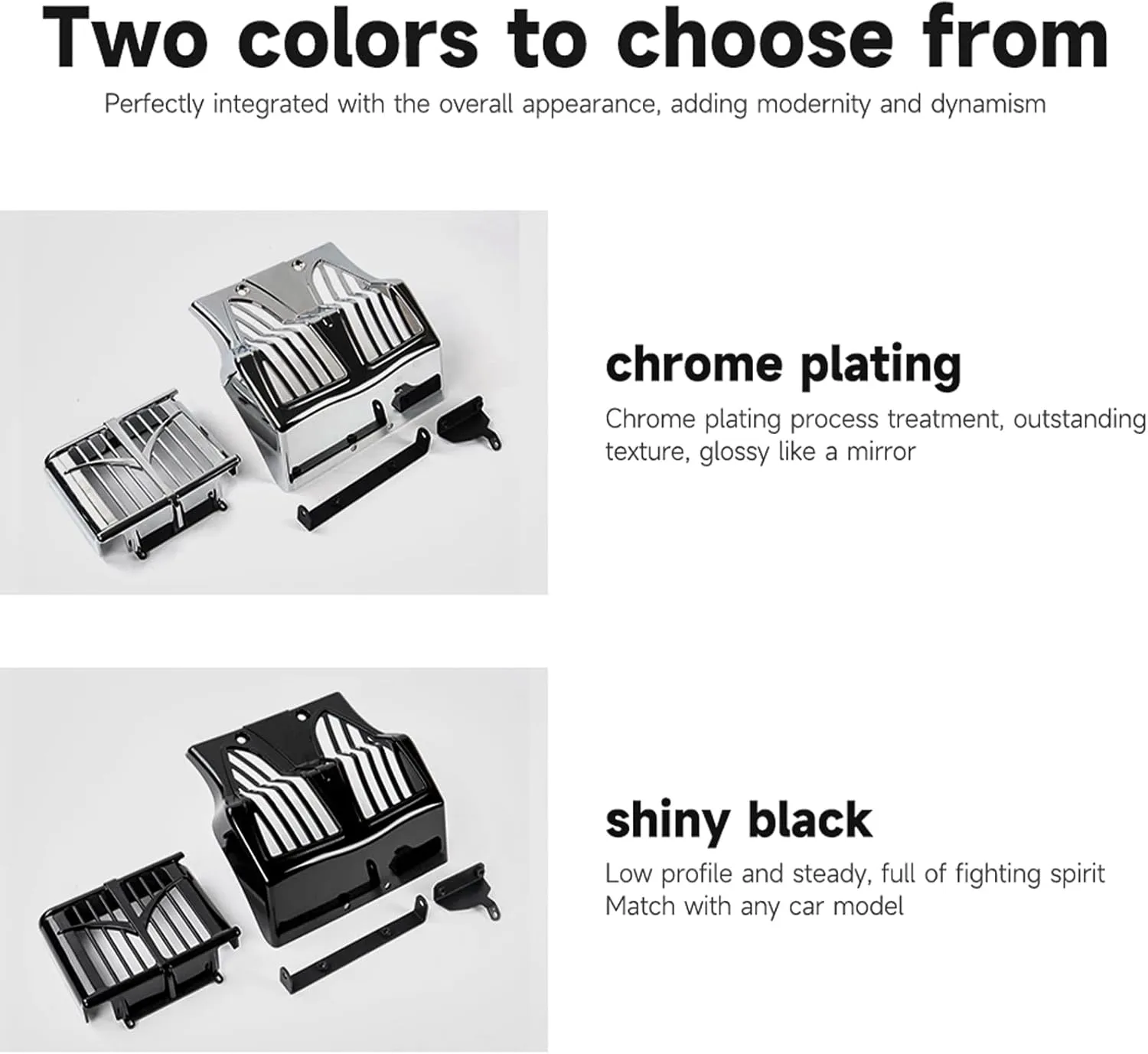 Motorcycle Fairing Lower Front Chin Spoiler Air Dam Cover for 15-23 Indian Bagger/Cruiser/Touring - Lightweight ABS Grid Design, Chrome/Black Mudguard & Radiator Protection Shield Coolers Kits