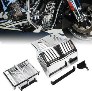 Motorcycle Fairing Lower Front Chin Spoiler Air Dam Cover for 15-23 Indian Bagger/Cruiser/Touring - Lightweight ABS Grid Design, Chrome/Black Mudguard & Radiator Protection Shield Coolers Kits