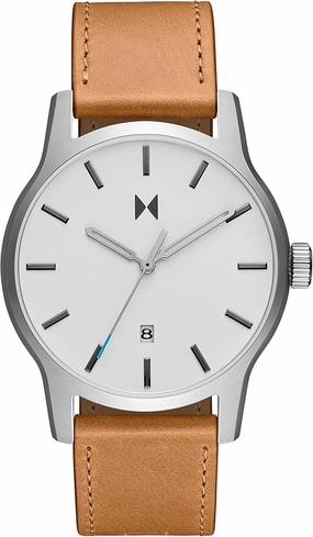 MVMT Classic II - Vintage Men’s Wristwatch - Minimalist Watch - Stainless Steel Water-Resistant Watch 5 ATM/50 Meters - Premium Leather Men’s Watches - Interchangeable Bands - 44mm