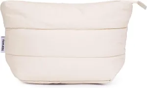 Narwey Puffy Makeup Bag for Purse Travel Women Girl, Puffer Cosmetic Bag Makeup Zipper Pouch, Cute Make Up Organizer Bags, Travel Toiletry Bag Toiletries (Beige)