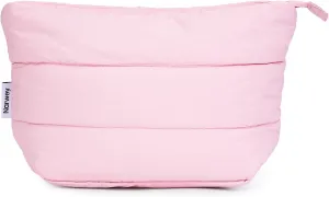 Narwey Puffy Makeup Bag for Purse Travel Women Girl, Puffer Cosmetic Bag Makeup Zipper Pouch, Cute Make Up Organizer Bags, Travel Toiletry Bag Toiletries (Dusty Rose)