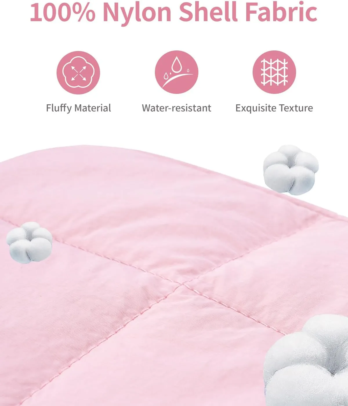Narwey Puffy Makeup Bag for Travel Women Girl, Quilted Makeup Bag Cosmetic Bag, Cute Puffer Make Up Organizer Bags, Travel Toiletry Bag Toiletries (Pink)