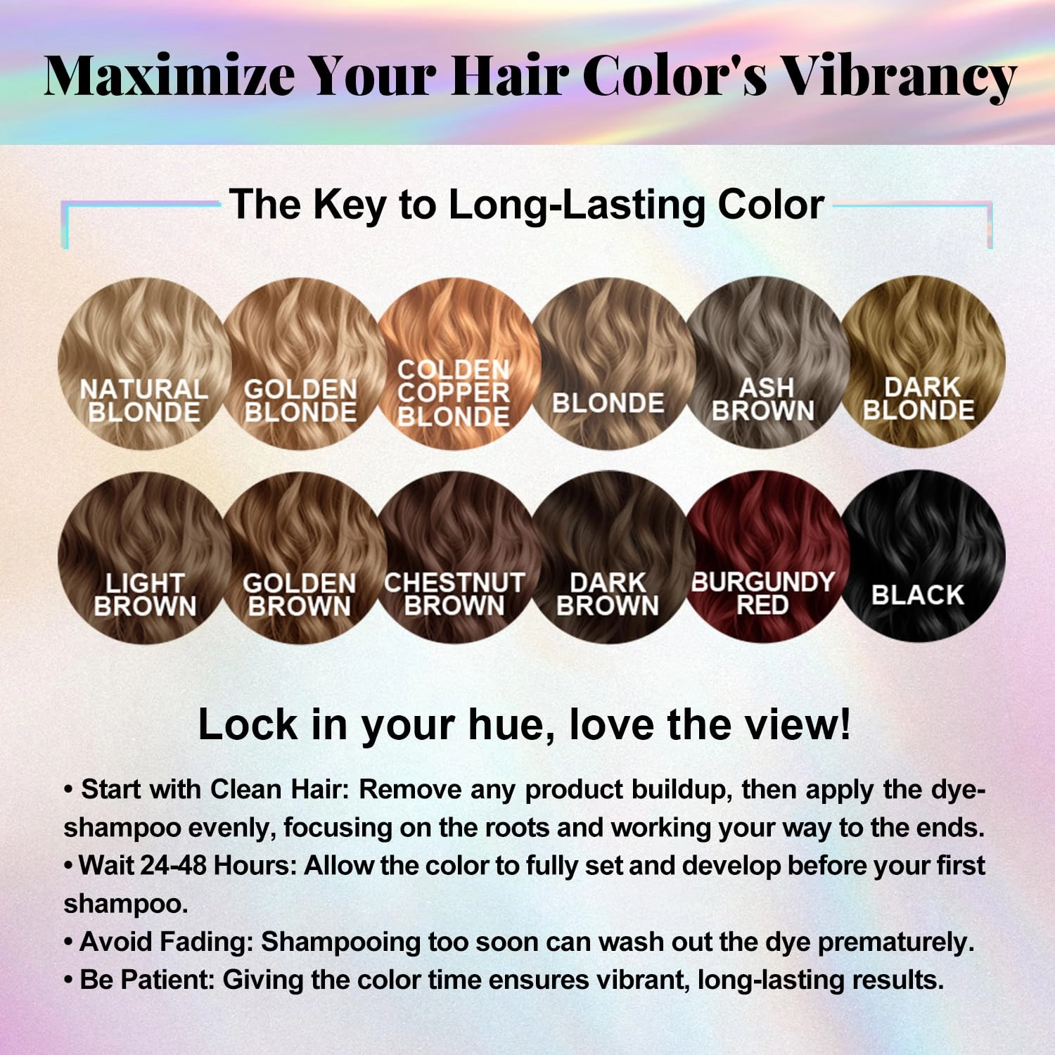 Natural Hair Dye Shampoo 3 IN 1, Gray Hair Coverage, Vegan, Ammonia-Free & Paraben-Free Hair Coloring Shampoo for Women Men, Beard Dye for Men, Nourishing Gentle Easy to Use (DARK BLONDE)
