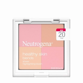 Neutrogena Healthy Skin Blends Powder Blush Makeup Palette, Illuminating Pigmented Blush with Vitamin C and Botanical Conditioners for Blendable, Buildable Application, 20 Pure, .3 oz