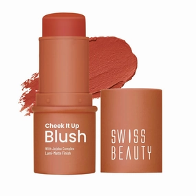 New Cheek It Up Blush, Lumi-Matte Finish with Complex, Buffed with Rose, 0.28 oz