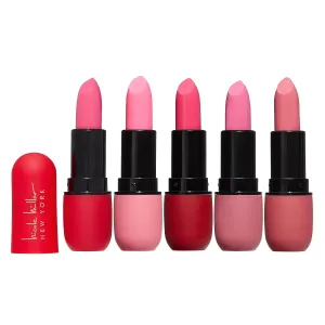 Nicole Miller Matte Lipstick Collection | 5 Piece Set | 5 Lipsticks in Pink Shades for Stunning, Long-lasting