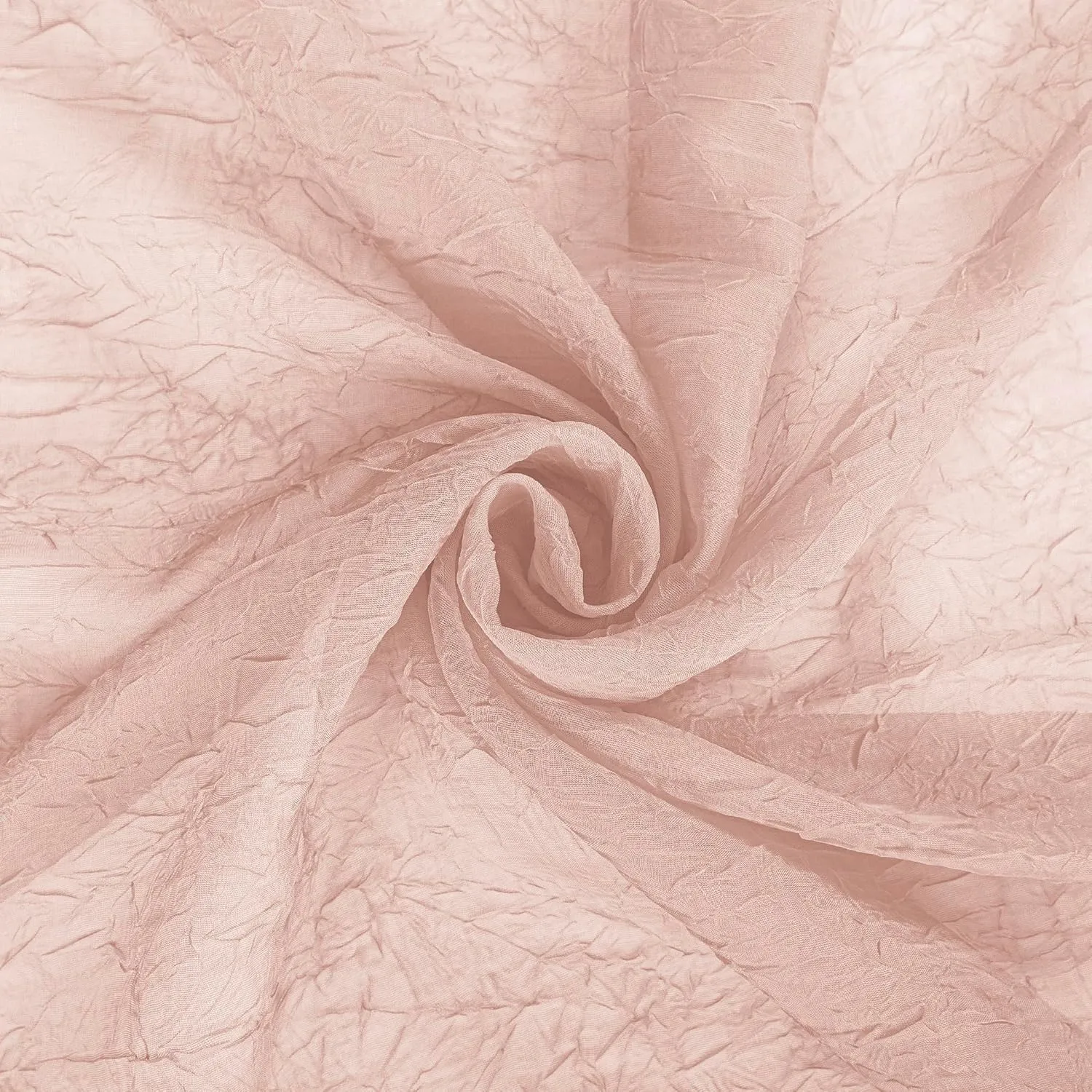 No. 918 Margaret 2-Pack Holiday Twist Tab Crushed Texture Sheer Tab Top Curtain Panel Pair, 51" x 84", Blush