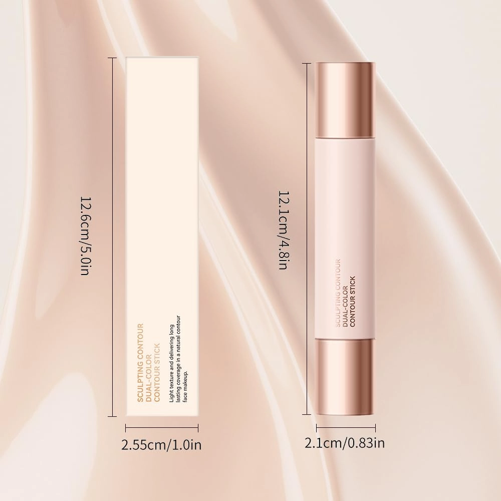 No Limits Cream Bronzer Stick, 2024 Upgrade 2 In 1 Double Ends Matte Contour Stick, Natural Matte Cream Bronzer and Contour Stick Lasting Creamy Sculpting Double Headed Makeup Contour Stick (01 02)
