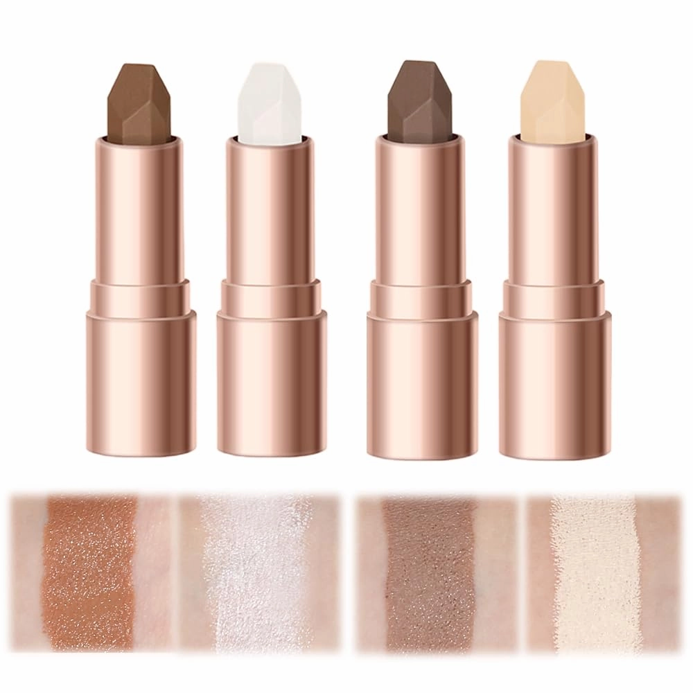 No Limits Cream Bronzer Stick, 2024 Upgrade 2 In 1 Double Ends Matte Contour Stick, Natural Matte Cream Bronzer and Contour Stick Lasting Creamy Sculpting Double Headed Makeup Contour Stick (01 02)