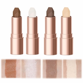 No Limits Cream Bronzer Stick, 2024 Upgrade 2 In 1 Double Ends Matte Contour Stick, Natural Matte Cream Bronzer and Contour Stick Lasting Creamy Sculpting Double Headed Makeup Contour Stick (01 02)