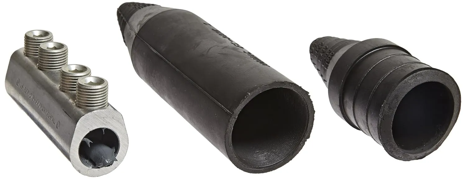 NSI Direct Burial Splice Kits with Rubber Cover, 2/0 AWG - 500 MCM Wire Range, 3.19" Length