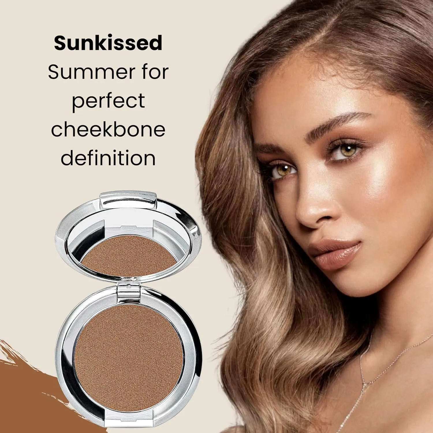 nude envie Powder Bronzer Hydrating Certified Vegan Cruelty-Free Bronzer with Hyaluronic Acid (Solace)