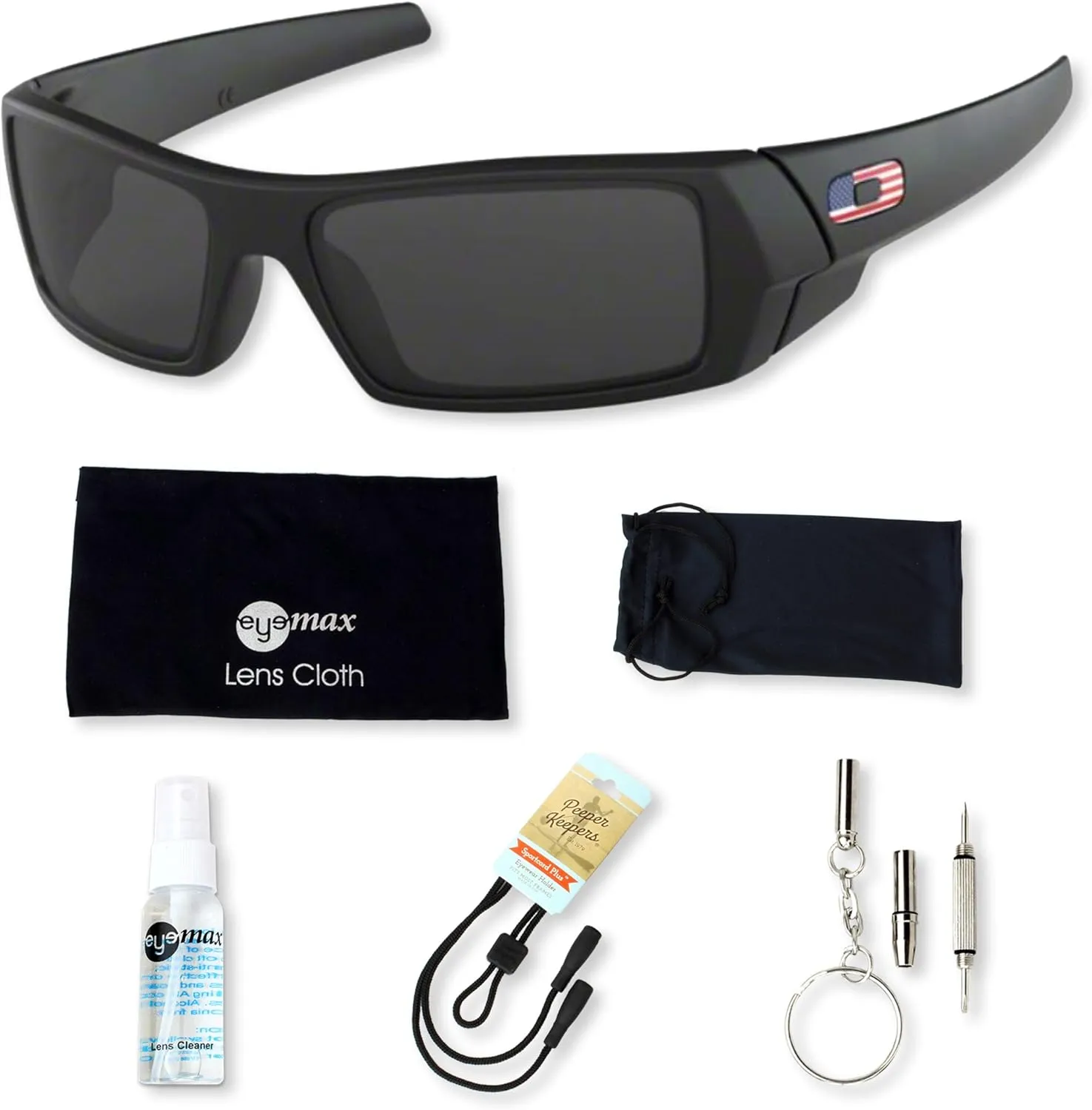Oakley Gascan OO9014 Sunglasses Bundle with original case, and accessories (5 items)