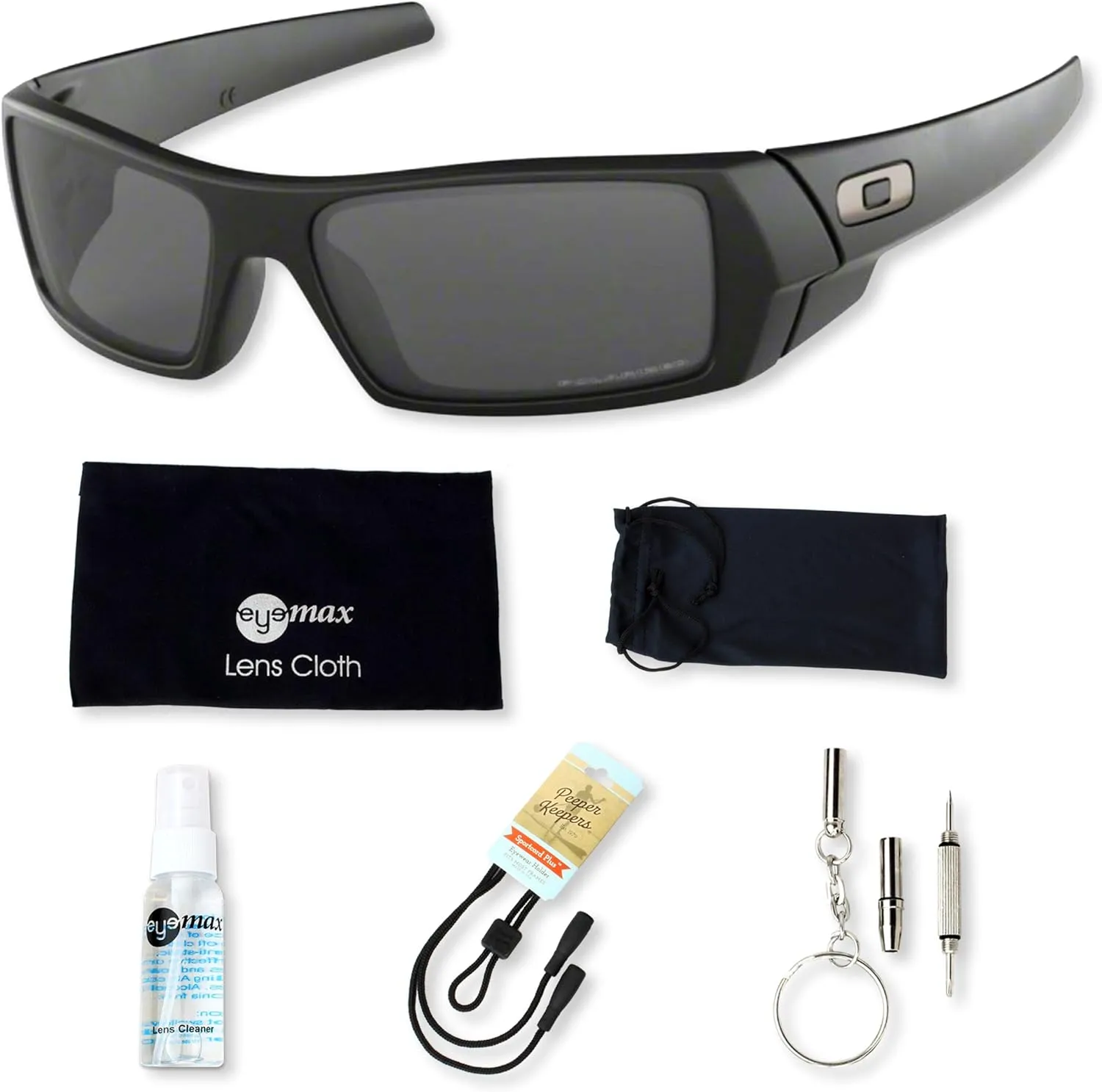 Oakley Gascan OO9014 Sunglasses Bundle with original case, and accessories (5 items)