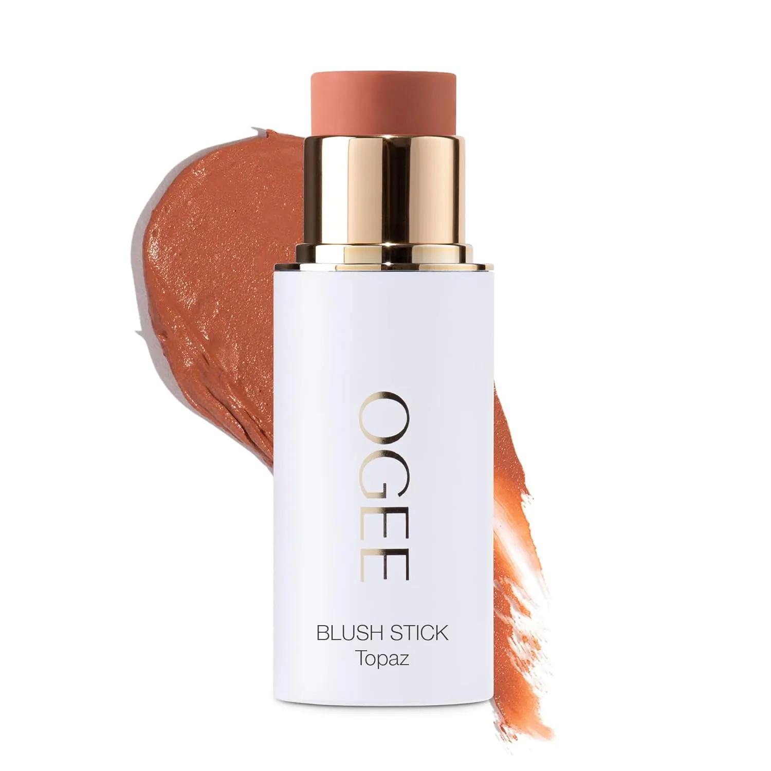 Ogee Sculpted Face Stick (TOPAZ - MATTE ROSY PEACH) Certified Organic Blush Stick - Multi-Use Cream Blush & Highlighter Stick