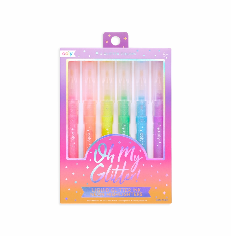 Oh-My-Glitter! Liquid Neon Glitter Highlighters Set of 6