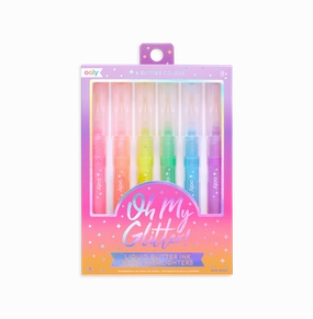 Oh-My-Glitter! Liquid Neon Glitter Highlighters Set of 6