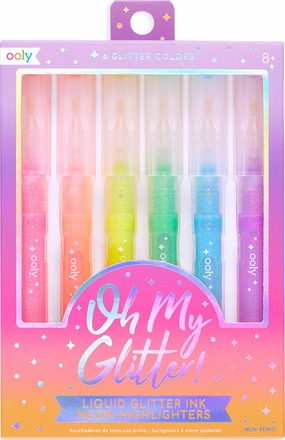 Oh My Glitter! Neon Highlighters - Set of 6