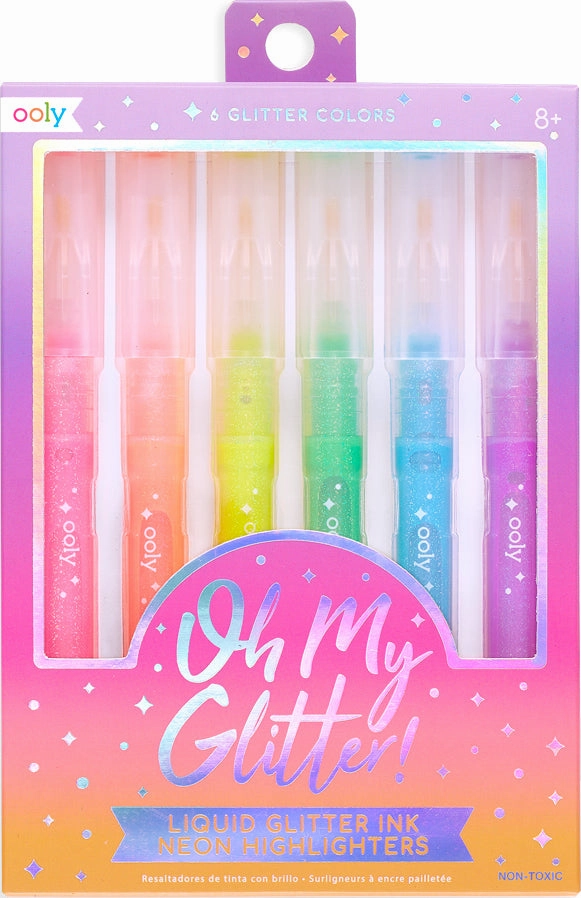 Oh My Glitter! Neon Highlighters - Set of 6