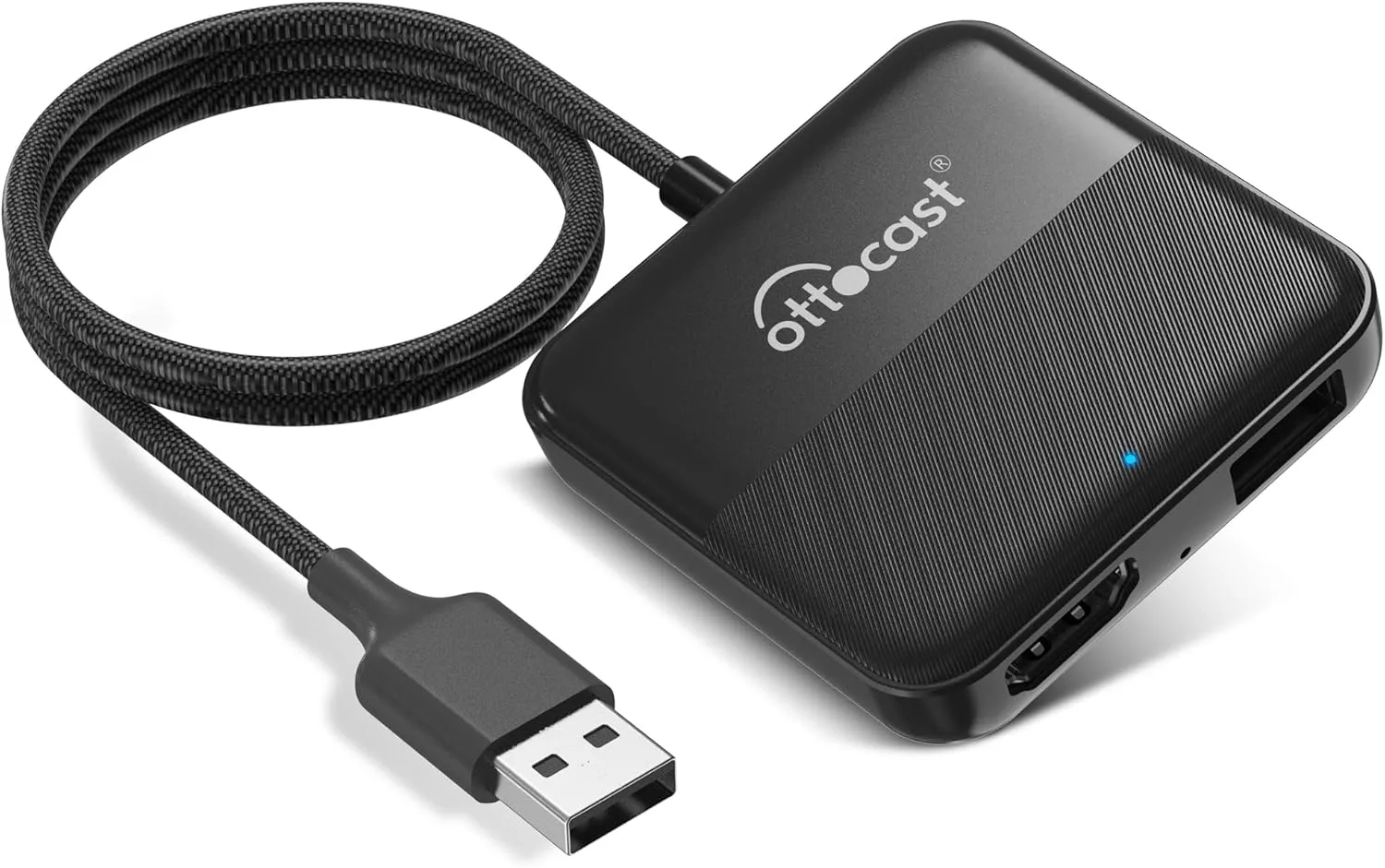 Ottocast Car TV Mate 2024 Car TV Stick Converter with 2K HDMI Input, Cast Video/Game/Screen Thrower/Game Consoles to Car, Plug & Play Works for Fire TV Stick and Wired CarPlay Cars