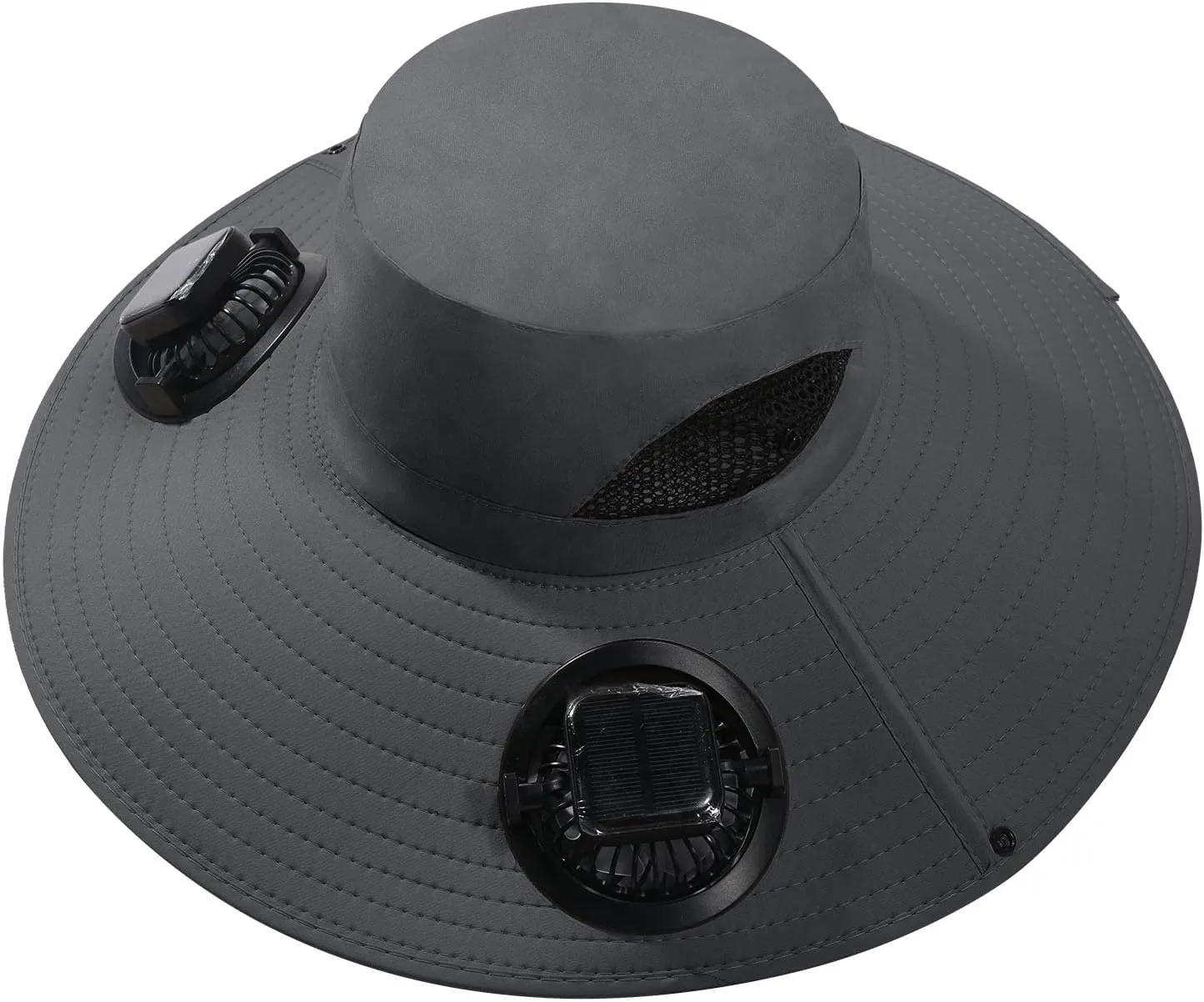 Outdoor Wide Brim Sun Hat with Solar Fan - 2025 Sun Bucket Hat for Men Women, UPF 50  Bucket Fishing Beach Hat Fan Built in