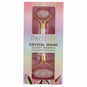 Pacifica Rose Quartz Facial Roller Massager – Crystal Gua Sha Skincare Tool for Face, Eyes & Neck – Cooling Stone Face Massager for Wrinkles, Fine Lines, Puffiness – Self Care Beauty Gift