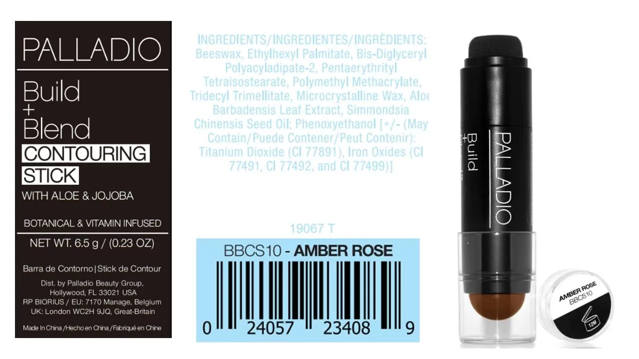Palladio Contouring Makeup Stick BUILD   BLEND Contour Stick Makeup, Face Makeup for Perfect Sculpting Look, 0.23 Ounce (Amber Rose)