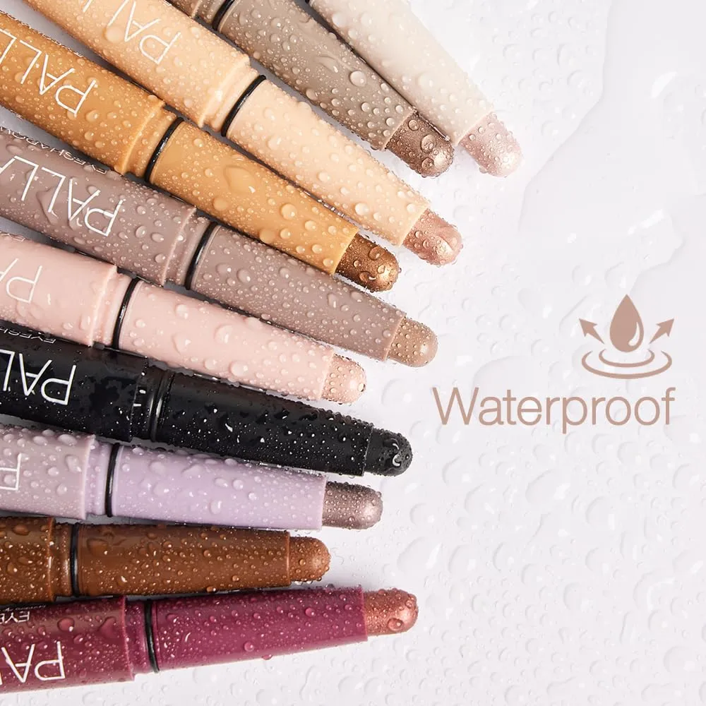 Palladio Waterproof Eyeshadow Stick with Blending Sponge, Long Lasting & Effortless Application, Smudge Free & Crease Proof Formula, Matte & Shimmer Shades, Buildable Eye Shadow (Silver Mauve Shimmer)