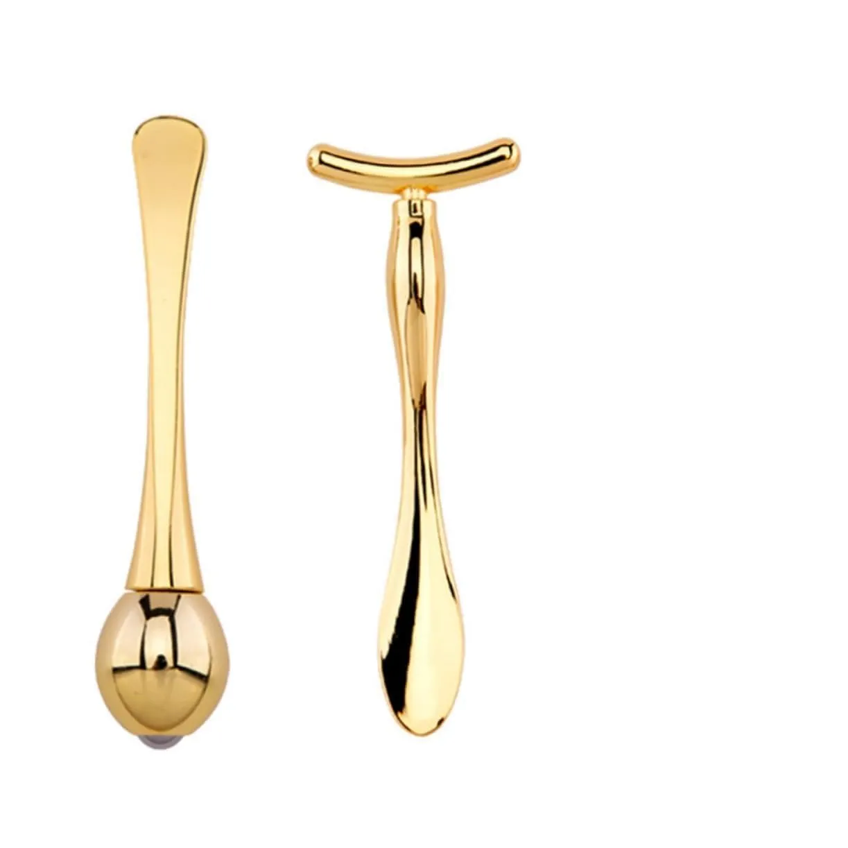 PartyKindom Portable Eye Care Kit T-shaped Makeup Stick Double-end Facial Mask Spoon Essence Bar