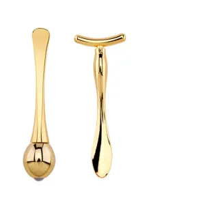 PartyKindom Portable Eye Care Kit T-shaped Makeup Stick Double-end Facial Mask Spoon Essence Bar