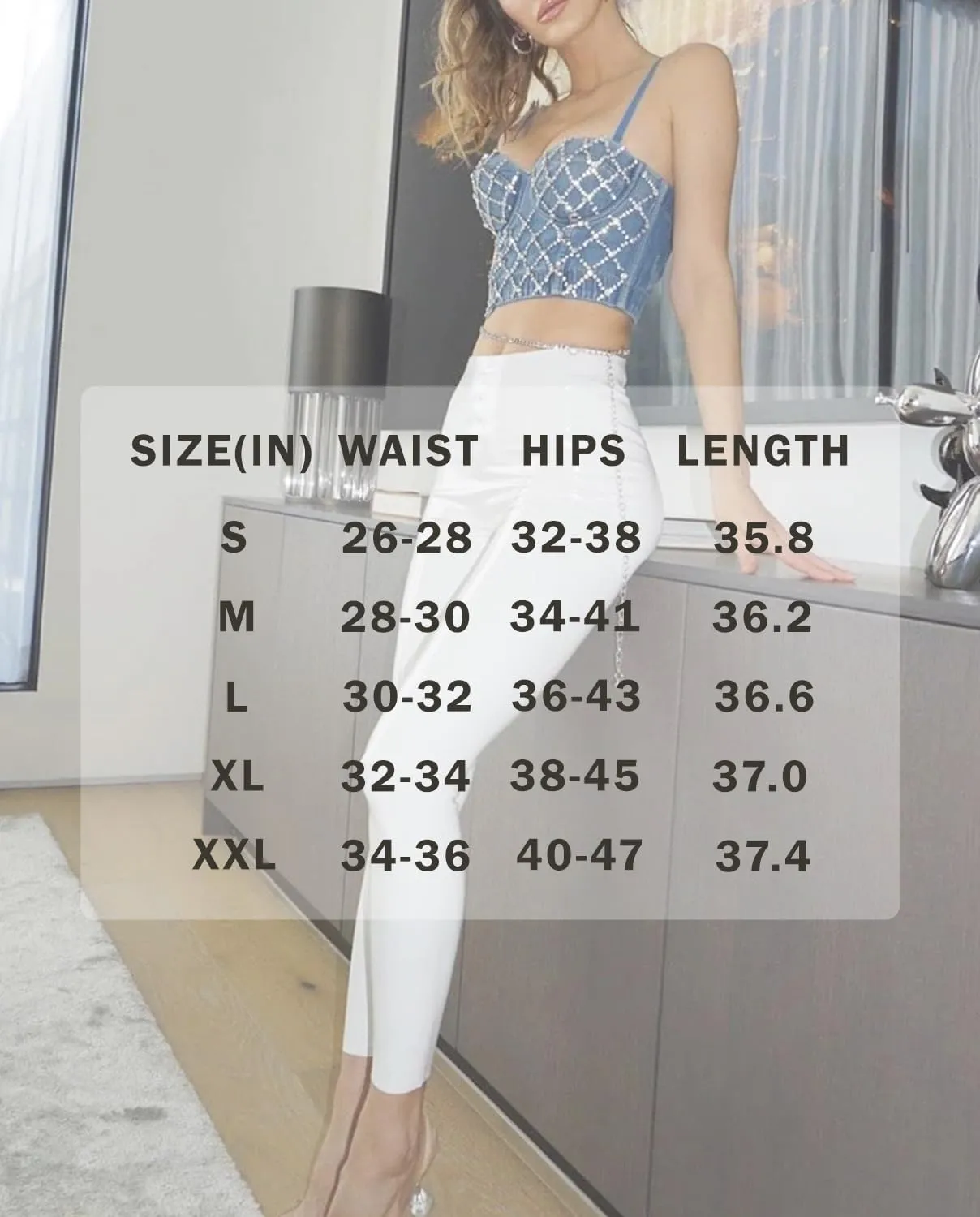 Patent Faux Leather Leggings for Women High Waisted Butt Lifting Lacquer Pleather Latex Shiny Pants Concert Outfits
