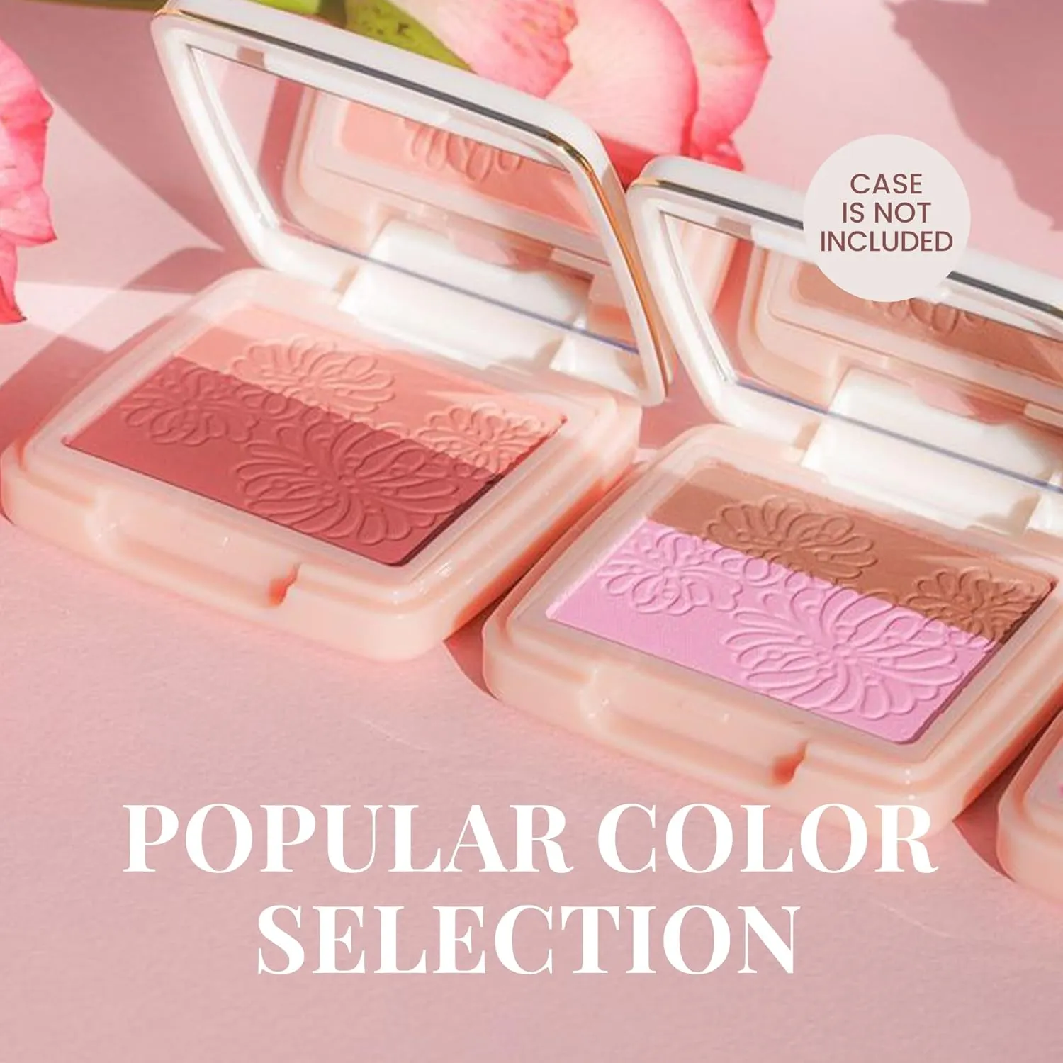 Paul & Joe Pressed Blush Palette Refill Only, Case Sold Separately, Oil-Absorbing Blush Powder, Bi-Color Face Blushes with Fitting Veil Powder, Light Beige and Rose, 05 Boite A Musique, 0.17 oz