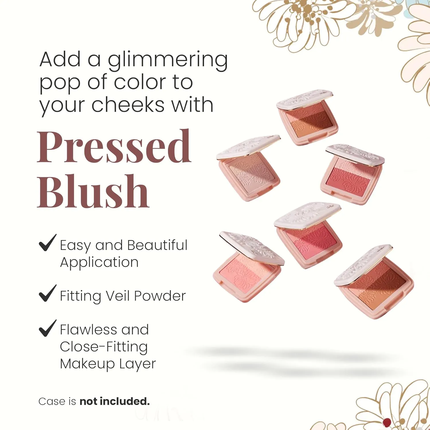 Paul & Joe Pressed Blush Palette Refill Only, Case Sold Separately, Oil-Absorbing Blush Powder, Bi-Color Face Blushes with Fitting Veil Powder, Light Pink and Light Orange, 02 Confiserie, 0.17 oz