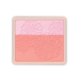 Paul & Joe Pressed Blush Palette Refill Only, Case Sold Separately, Oil-Absorbing Blush Powder, Bi-Color Face Blushes with Fitting Veil Powder, Light Pink and Light Orange, 02 Confiserie, 0.17 oz