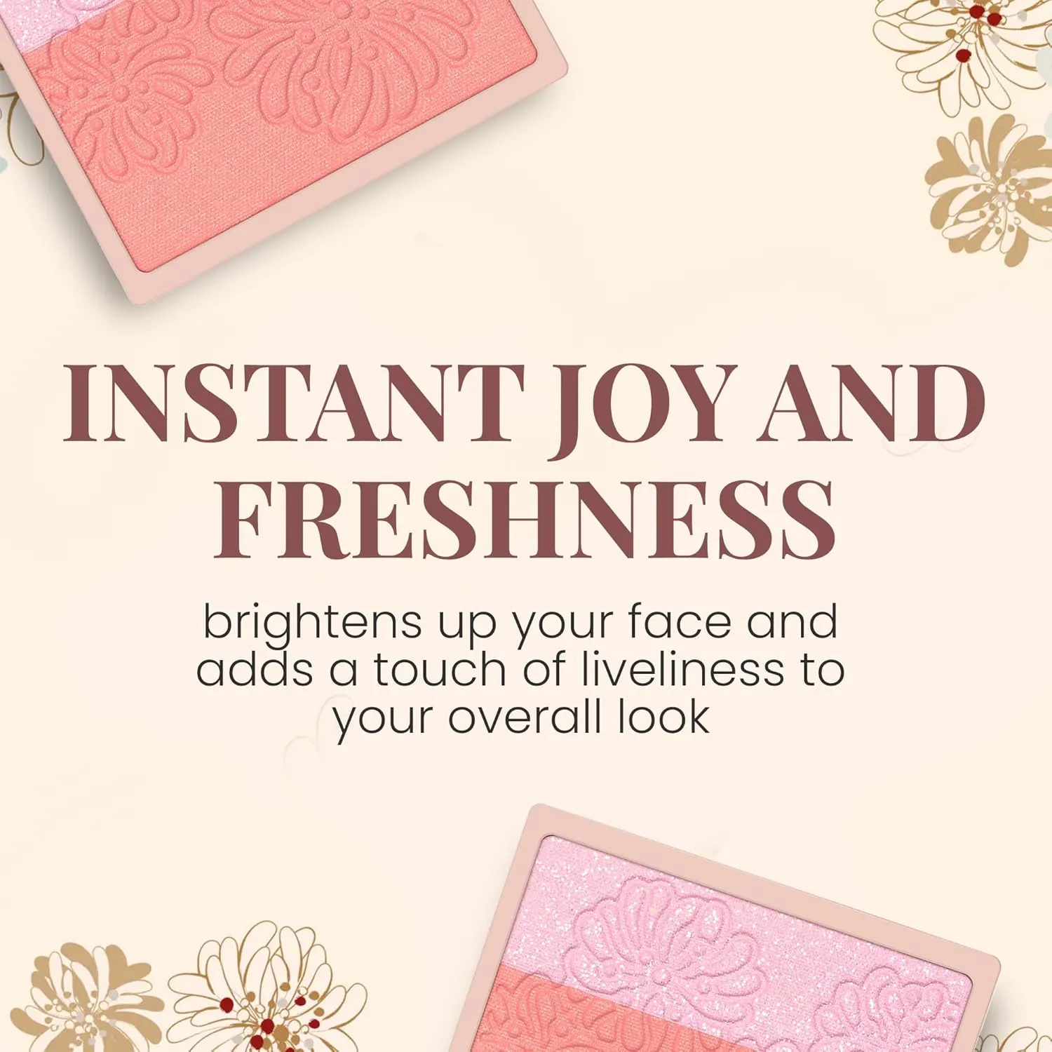 Paul & Joe Pressed Blush Palette Refill Only, Case Sold Separately, Oil-Absorbing Blush Powder, Bi-Color Face Blushes with Fitting Veil Powder, Light Pink and Light Orange, 02 Confiserie, 0.17 oz