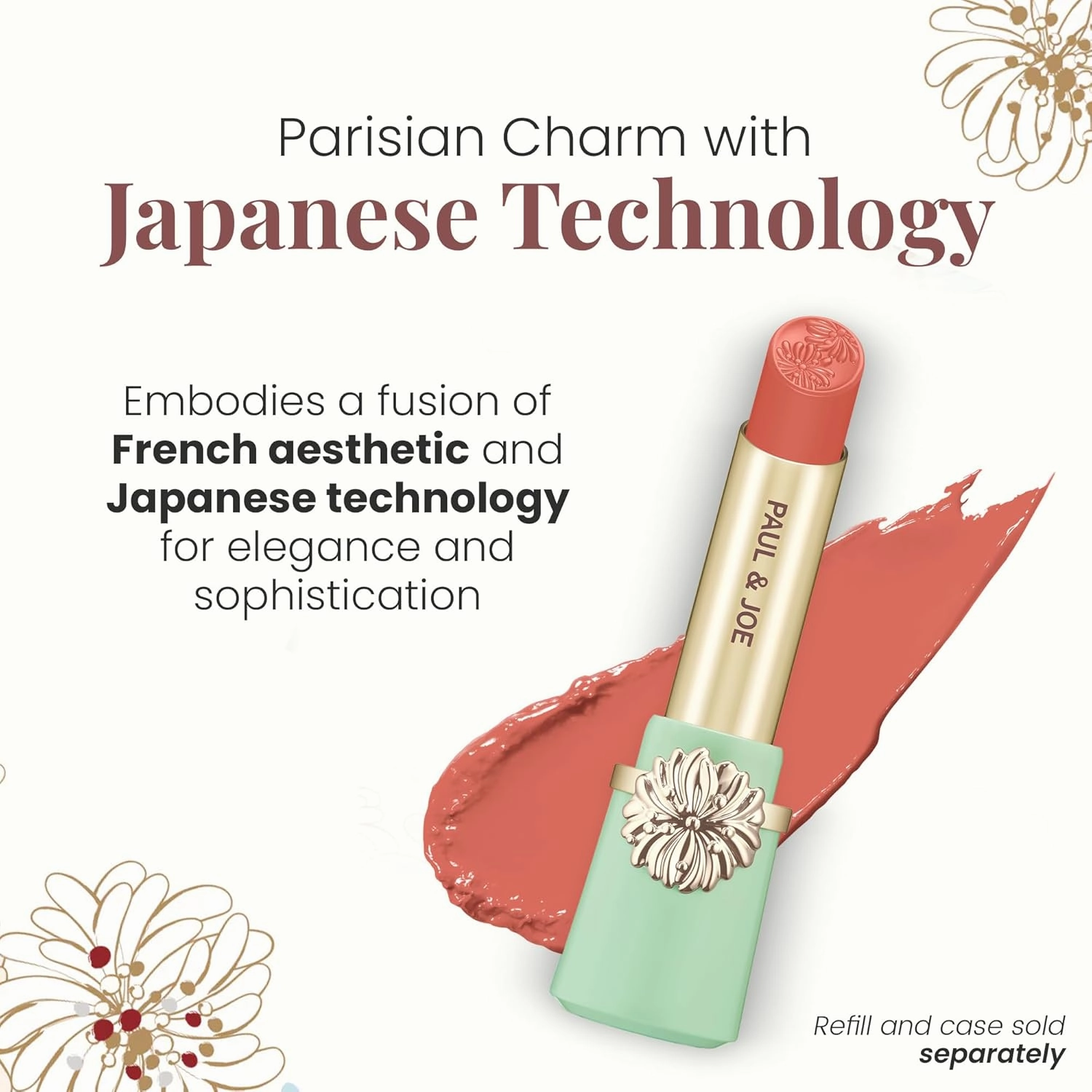 Paul & Joe Moisturizing Lipstick Refill Only, Case Sold Separately, Long Lasting Lipstick for Highly-Pigmented Lip Color, 19​ Petit miroir à main, Exuberant​ Princess Pink Lip Stick, 0.10 oz