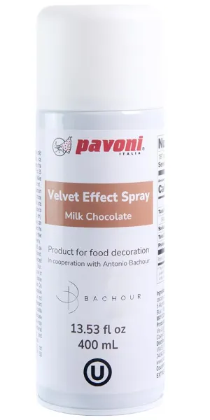 Pavoni Antonio Bachour Milk-Chocolate-Colored Velvet Spray Food Coloring 13.52 Fluid Ounces (400 Milliliters)