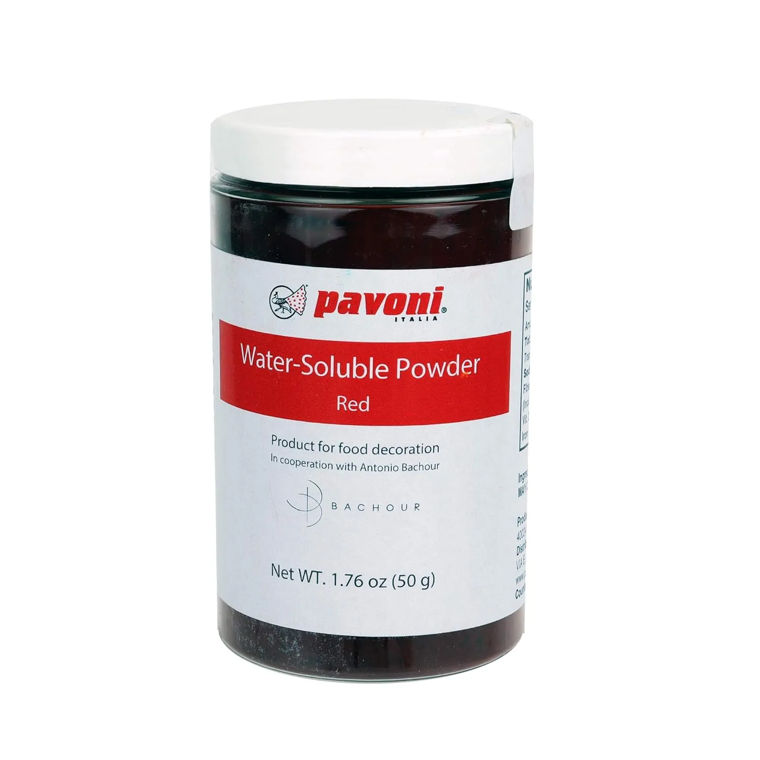 Pavoni Antonio Bachour Water Soluble Powder Food Color 50 Grams Red