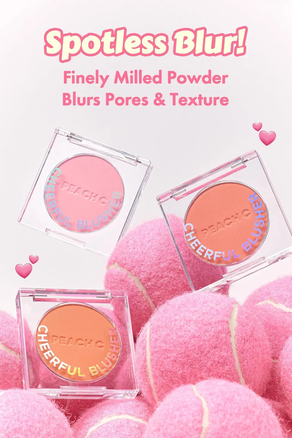 PEACH C Cheerful Blusher - Orange Blush for Cheeks - Korean Makeup Creamy Powder - Fine Pigmented Compact Make Up (04 Carrotful, 0.14 oz)